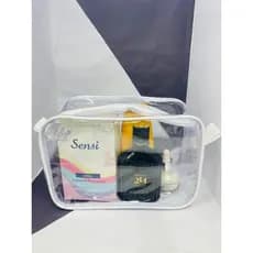 Necessaire inteira transparente e BRANCO 23X15 Necessaire para viagem, Necessaire para Maquiagem