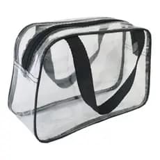 Nécessaire Preta Transparente Média Organizador Cosméticos, Perfeita Para Enfemeiros.