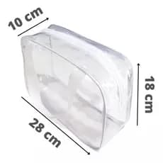 Nécessaire Branca Transparente Média Organizador Cosméticos, Perfeita Para Enfemeiros.