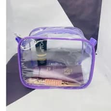 MINI necessaire transparente e LILÁS 15x12 Necessaire para viagem, Necessaire para Maquiagem,