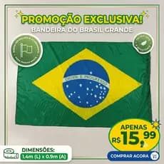 Bandeira Do Brasil Em Tecido Bember 100% Poliéster 100x140cm