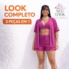 Conjunto Feminino 3 Peças Kimono Short Cropped Tecido Duna Look Completo Elegante
