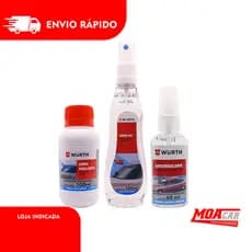 Kit Visibilidade 3 em 1 Limpa Para-Brisa Water Off Antiembaçante Proteção e Limpeza de Vidros Wurth