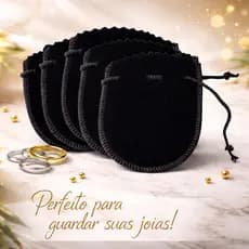 Kit 20 Saquinhos Veludo Joias Brincos Pulseira Biju 6,5x8 Cm