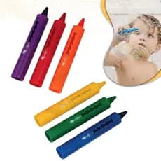 Kit 6 Giz Caneta Rabisca Apaga Cores Azulejo Banho Infantil