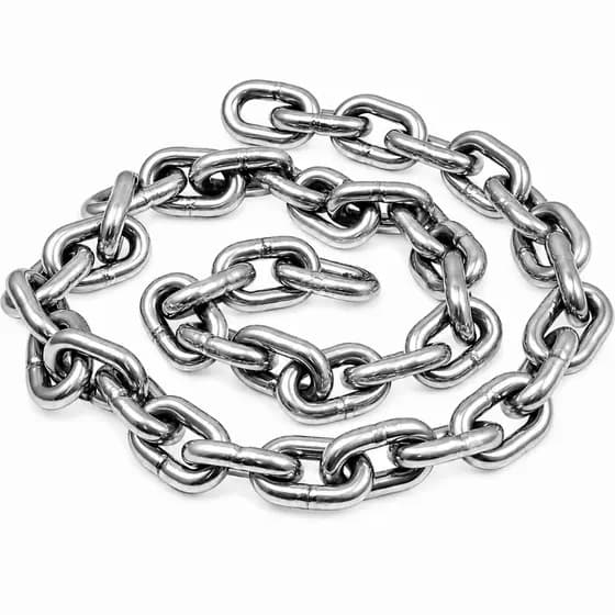 Kit com 10 Metros Corrente Calibrada Aço Inox 316 6mm Din 766 Para Lancha Barco Veleiro