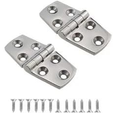 kit com 2 Dobradiças reforçadas em Aço Inox 76x38x5mm para Lancha Barco ou Trailer