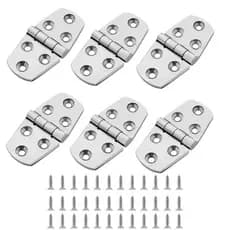 kit com 6 Dobradiças reforçadas em Aço Inox 76x38x5mm para Lancha Barco ou Trailer