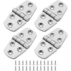 kit com 4 Dobradiças reforçadas em Aço Inox 76x38x5mm para Lancha Barco ou Trailer