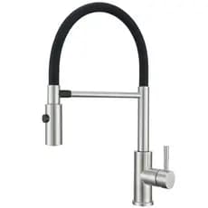 Torneira Gourmet de Cozinha Flexível Monocomando Inox Escovado Suporte Magnético
