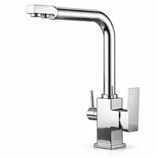 Torneira de Cozinha Gourmet Cromada Bica Dupla para Filtro Misturador Monocomando