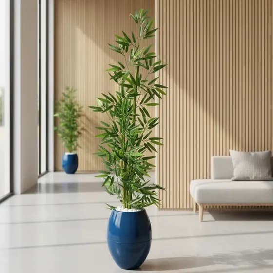 Planta Artificial Bambu Da Sorte Decoração Com Vaso