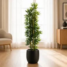 Planta Artificial Haste de Bambu Da Sorte Real Toque Decoração