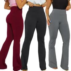 Calça Flare Feminina Legging Suplex Power Premium Boca de Sino Cintura Alta Modeladora Confortável