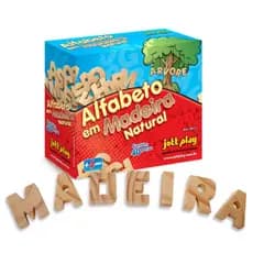 Alfabeto móvel de madeira educativo 4 cm altura
