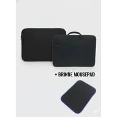 Capa Case Pasta Notebook + Mousepad Com/Sem bolso 15,6 Preto