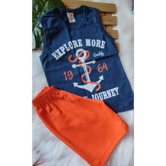 2 conjuntos de Short mais blusa infantil Regata meninos verão