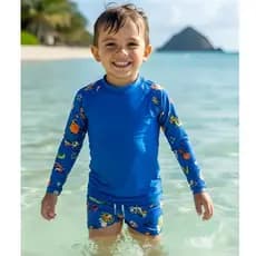 conjunto SUNGA+ BLUSA com proteção uv50+ infantil e bebê 1-8 ANOS  roupa de banho praia