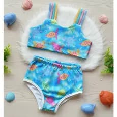 BIQUINI infantil meninas blogueirinhas hot pant cintura alta varias lisos e estampados
