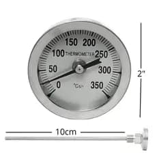 Termometro Analogico Inox Churrasqueira Forno Iglu 0/350 H10