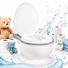 Penico Infantil Privadinha Troninho Cinza - Leve, Ajustável e com Cesto Higiênico