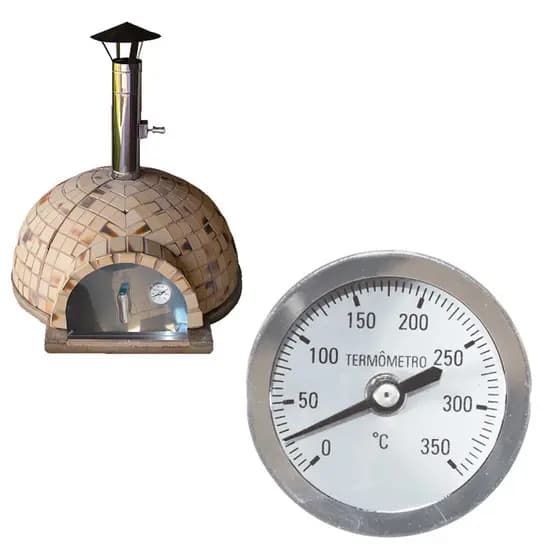 Termômetro Forno Inox Lenha Pizza Pão Iglu 0/350ºc Haste 10cm / 20cm / 30cm