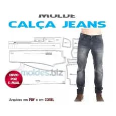 molde calça jeans 36 ao 50 impresso