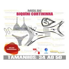 Molde Biquini Curtininha  34 Ao 50 Por Correios