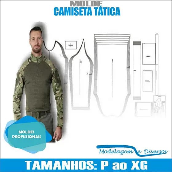 Molde Camiseta Tatica, Modelagem&Diversos, Tamanhos P Ao Xg