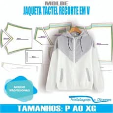 MOLDE JAQUETA TACTEL, MODELAGEM&DIVERSOS, P-XG, CORREIOS