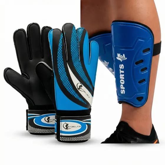 Kit Luva Para Goleiro Adulto + Caneleira Para Futebol