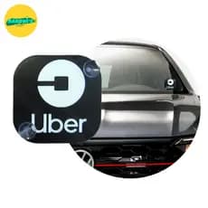 Placa/Plaquinha Identificação Uber e 99 com Ventosa – 9,5x9,5cm | Sinalização para MotoristasAplicativo| Envio imediato