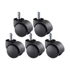 Kit 5 Rodinhas Rodizio Cadeira Escritório Giratória Anti Risco Fácil Aplicação Pino 11mm