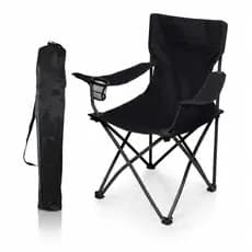 Cadeira Dobrável Camping Praia Pesca Acampamento Aço Compacta Porta Copos Bolsa de Transporte Apoio de Costas 120kg