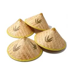 Kit 4 Chapéu Japonês Chinês Vietnamita De Bambu