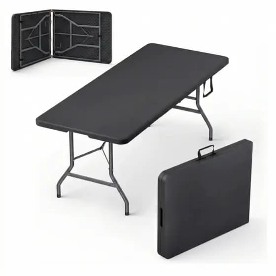 Mesa Dobrável Portátil Vira Maleta 1,80m Com Alça Reforçada Para 6 Pessoas Praia Camping Jardim Fácil de Transportar