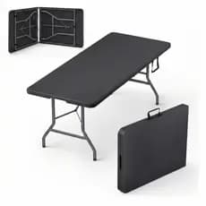 Mesa Dobrável Portátil Vira Maleta 1,80m Com Alça Reforçada Para 6 Pessoas Praia Camping Jardim Fácil de Transportar