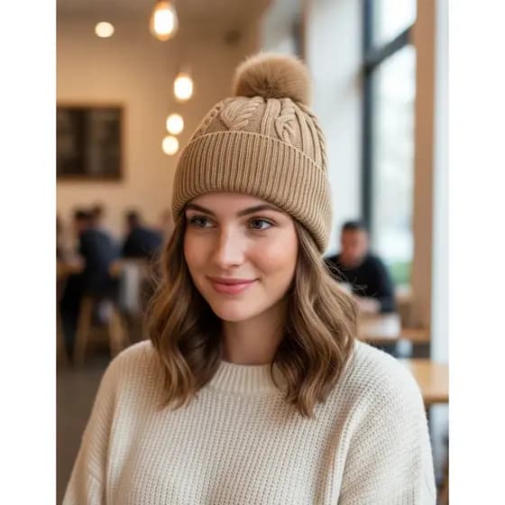 Gorro Touca Feminina Touca De Frio Lã Forrada Interna Adulto