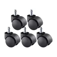 Kit 5 Rodinhas Giratórias Rodas Cadeira Escritório Reposição Base Universal 50mm 2 Polegadas