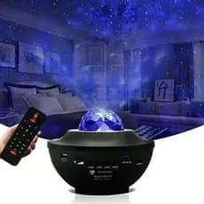 Projetor Luminária Galáxia Música Bluetooth Controle Lâmpada Divertida
