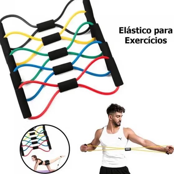 Elástico Extensor Academia  Para Treino De Ombro, Bíceps Tríceps  Pilates Musculação Treino Pronta Entrega