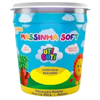 Massa de modelar 500g Pote - Massinha Uti Guti - Super macia - Amido - Brinquedo educativo