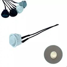 Interruptor Redondo Botão Embutir 2P Móveis Branco Preto Cinza Marrom Simples 10A Liga/Desliga 12V
