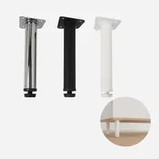 Pé Para Móveis 15cm Cromado Branco Preto | Regulável Quadrado Redondo Aço Resistente