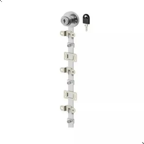 Fechadura Gaveta Porta Armário 3 Gavetas Lateral 50cm Aço Cromado Com Acessórios Hardt Segurança