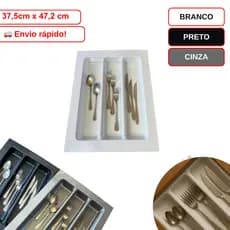 Divisor De Talher Og-47 Branco Cinza Preto 375 X 472mm Moldplast Porta Talher Organizador Cozinha