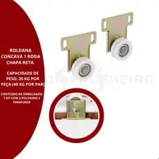 Roldana Concava 1 Roda Chapa Reta 40kg O Par Rodinato