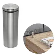 PROLONGADOR INOX P/ VIDRO E MADEIRA Ø25x100mm Polido ou Escovado | Espaçador Painel 🔩 Unid.