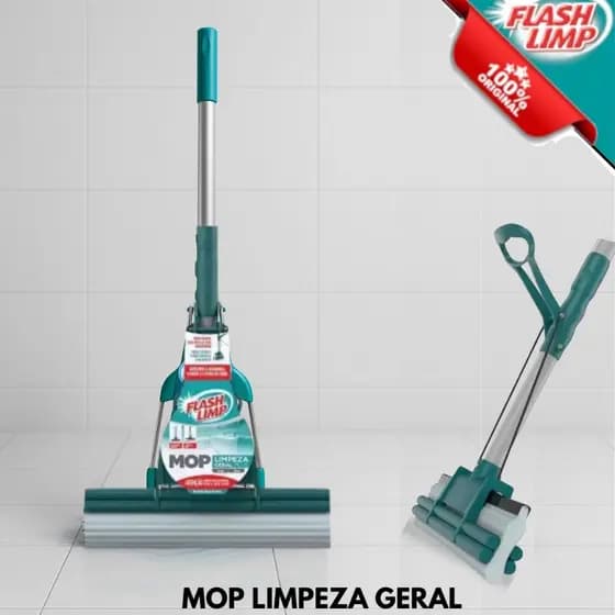 Mop Limpeza Geral Plus Substitui Vassoura E Rodo Enxuga Eficaz Prático Flash Limp