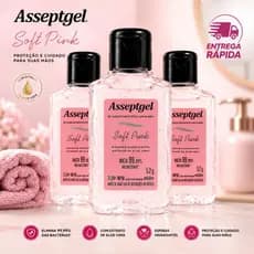 Kit 3 Limpador Antisseptico Em Gel Perfumado Soft Pink 52G Start 70%